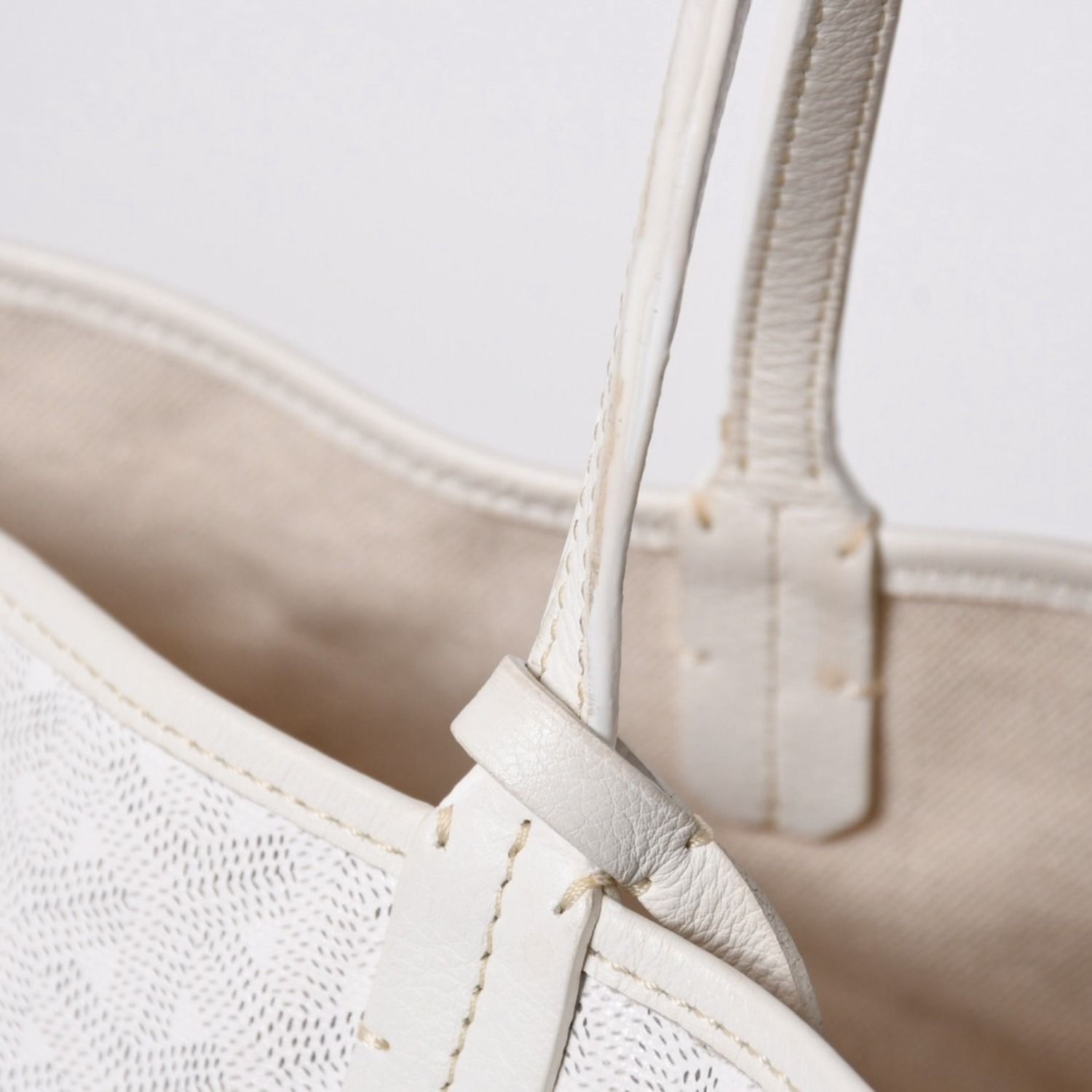 Goyard Saint Louis PM Tote Bag White Leather — view 5