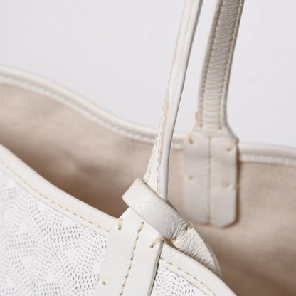 Goyard Saint Louis PM Tote Bag White Leather — view 5