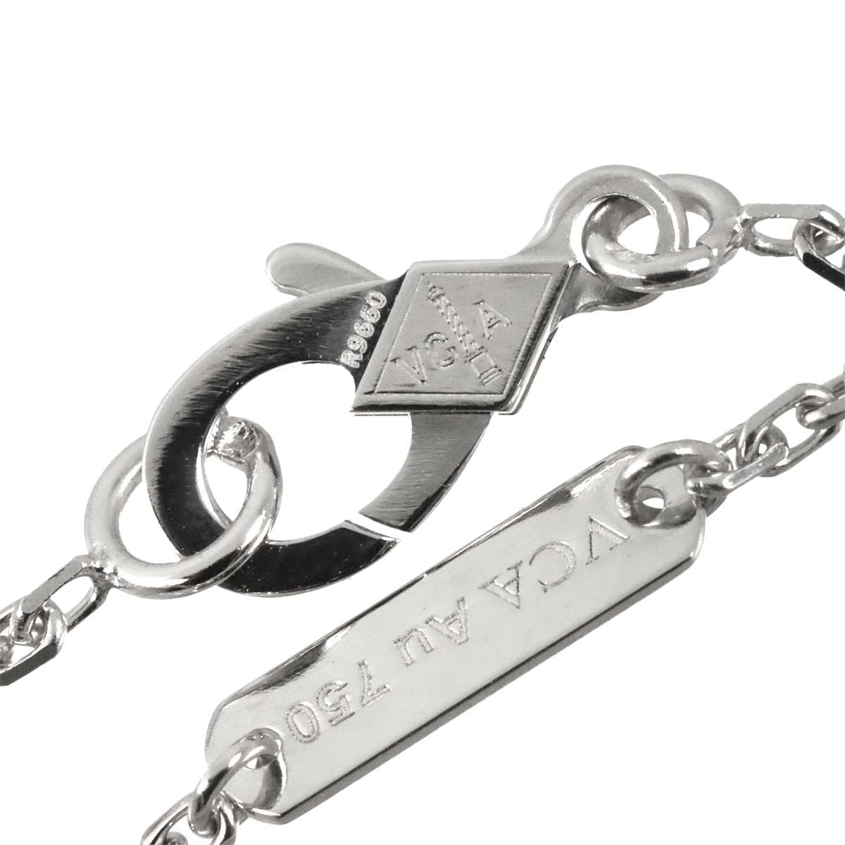 Van Cleef & Arpels Vintage Alhambra Guilloche Necklace 42 18k White Gold — view 4