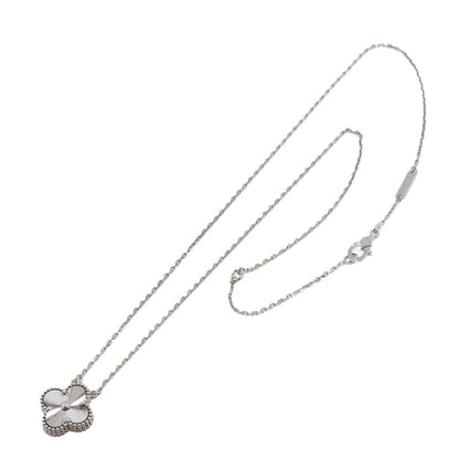 Van Cleef & Arpels Vintage Alhambra Guilloche Necklace 42 18k White Gold — view 2