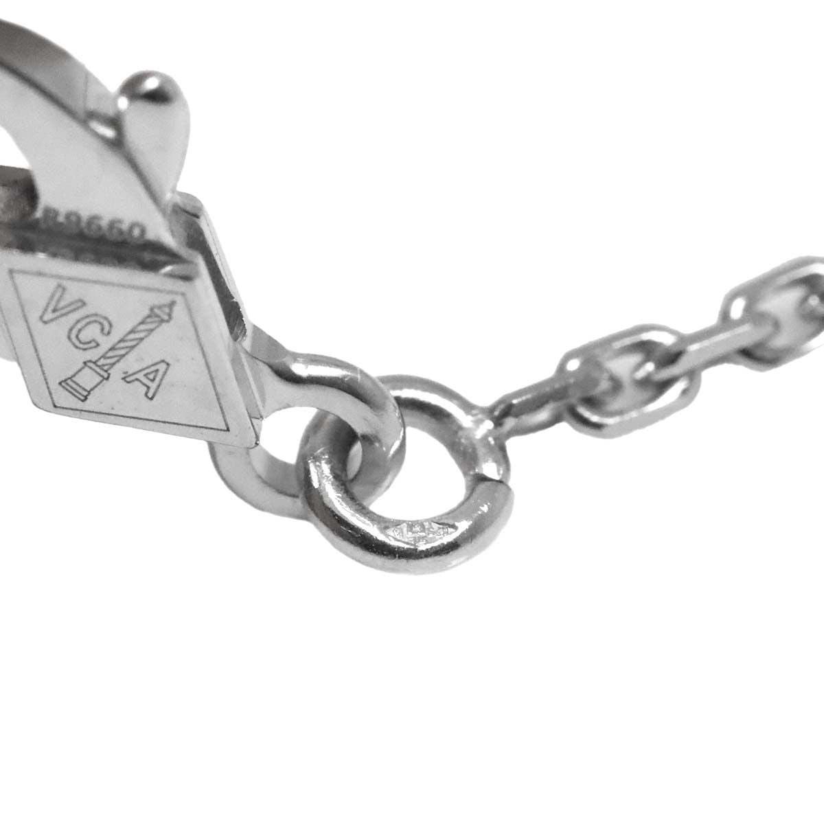 Van Cleef & Arpels Vintage Alhambra Guilloche Necklace 42 18k White Gold — view 6