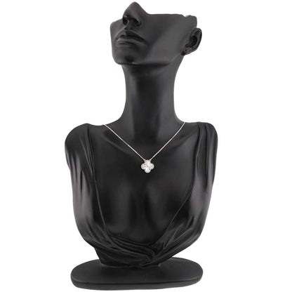 Van Cleef & Arpels Vintage Alhambra Guilloche Necklace 42 18k White Gold — view 8