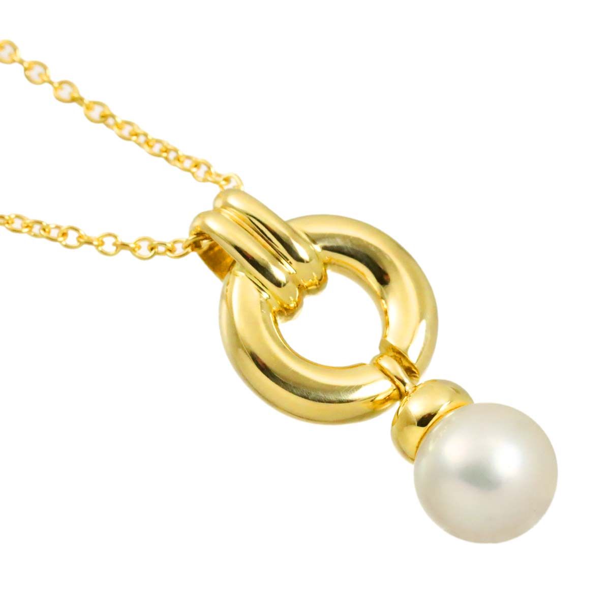 Tiffany & Co Door Knock Akoya Pearl 6.1 Necklace 40 18k Yellow Gold — view 3