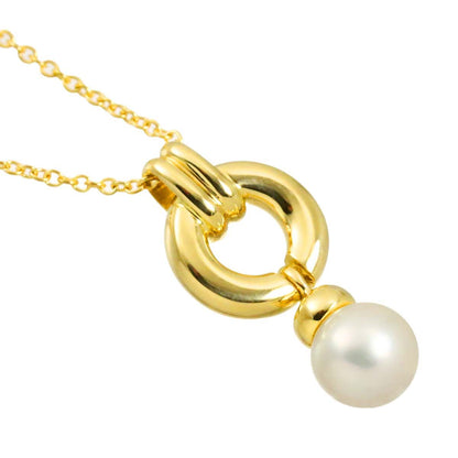 Tiffany & Co Door Knock Akoya Pearl 6.1 Necklace 40 18k Yellow Gold — view 3