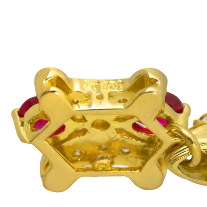 Celine Triomphe Ruby Diamond Necklace 42 18k Yellow Gold 750 Macadam — view 5