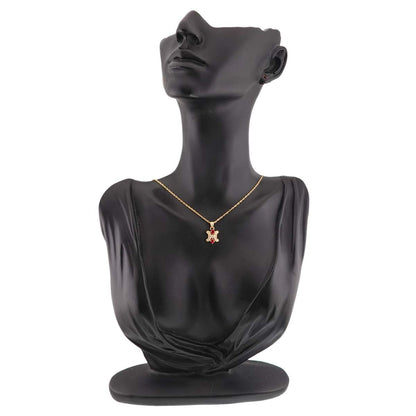Celine Triomphe Ruby Diamond Necklace 42 18k Yellow Gold 750 Macadam — view 8