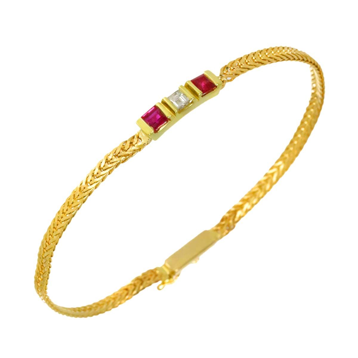 Tiffany & Co Diamond Ruby Bracelet 16.5 14k Yellow Gold — view 3