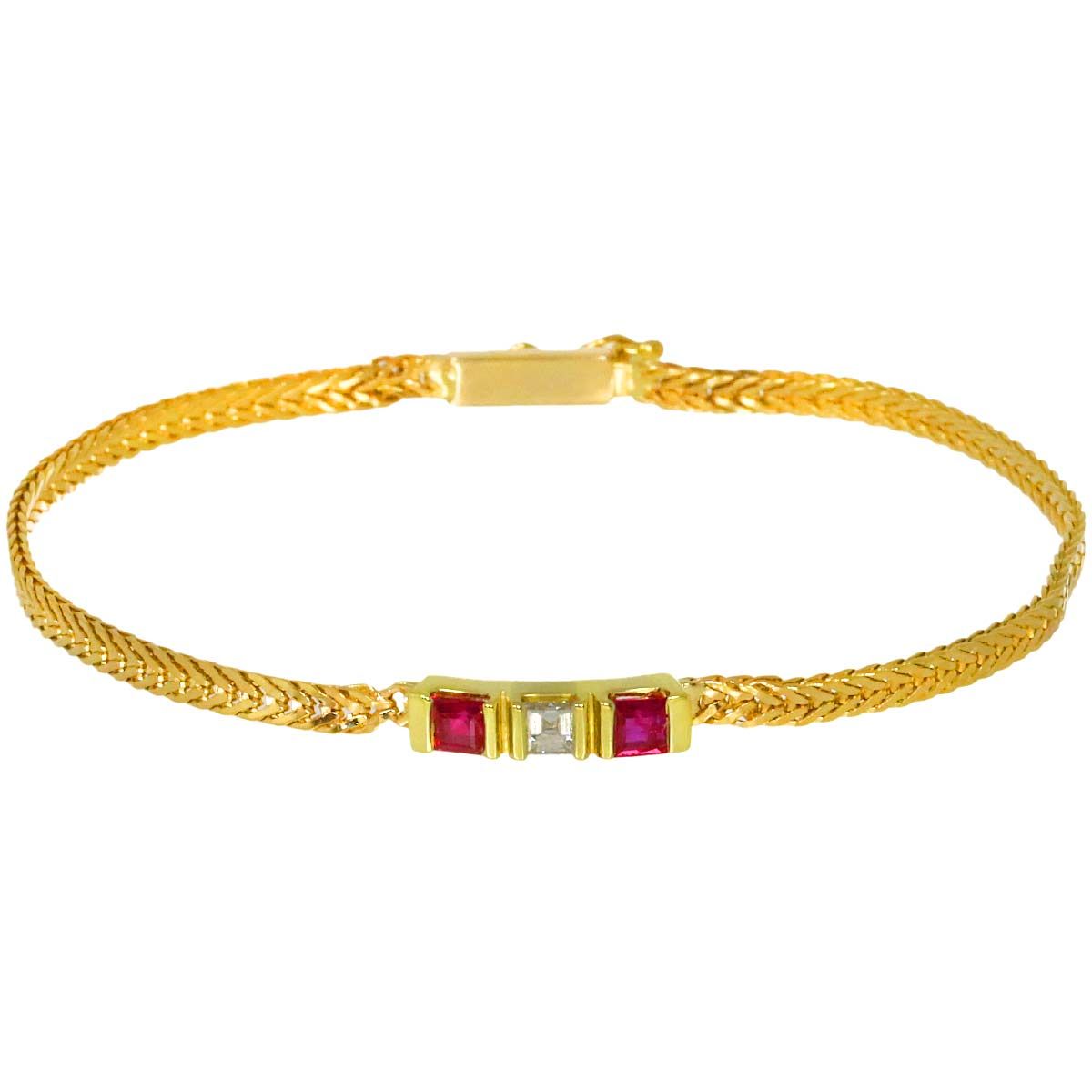 Tiffany & Co Diamond Ruby Bracelet 16.5 14k Yellow Gold — view 2