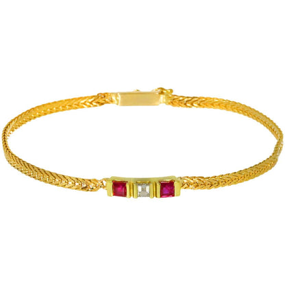 Tiffany & Co Diamond Ruby Bracelet 16.5 14k Yellow Gold — view 2
