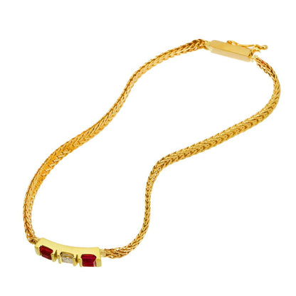 Tiffany & Co Diamond Ruby Bracelet 16.5 14k Yellow Gold — view 4