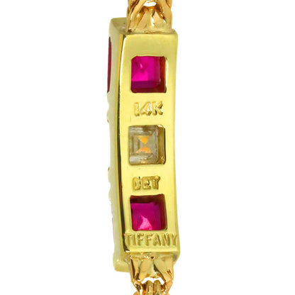 Tiffany & Co Diamond Ruby Bracelet 16.5 14k Yellow Gold — view 6