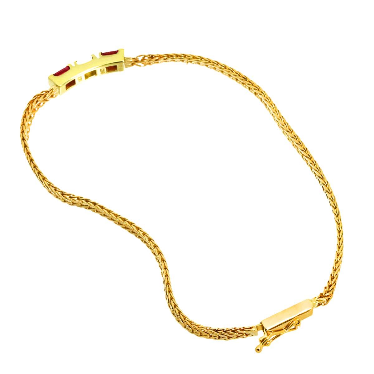 Tiffany & Co Diamond Ruby Bracelet 16.5 14k Yellow Gold — view 5