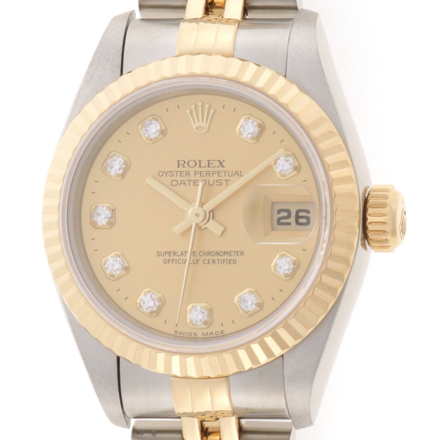 Rolex Datejust Diamond 18k Yellow Gold Stainless Steel Automatic
