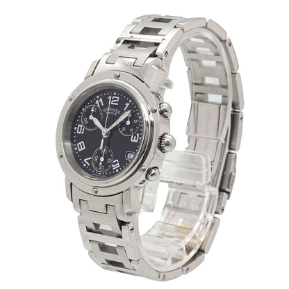 Hermes Clipper Chronograph Vintage Watch Date Black Quartz — view 2