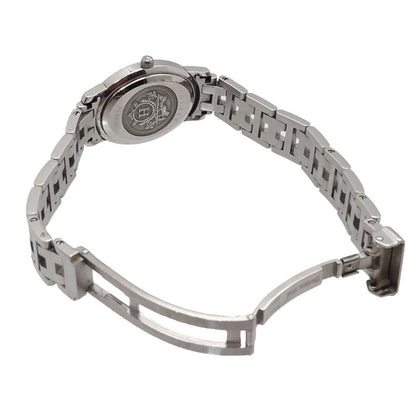 Hermes Clipper Nacre Oval Vintage Watch Diamond Bezel Quartz — view 4