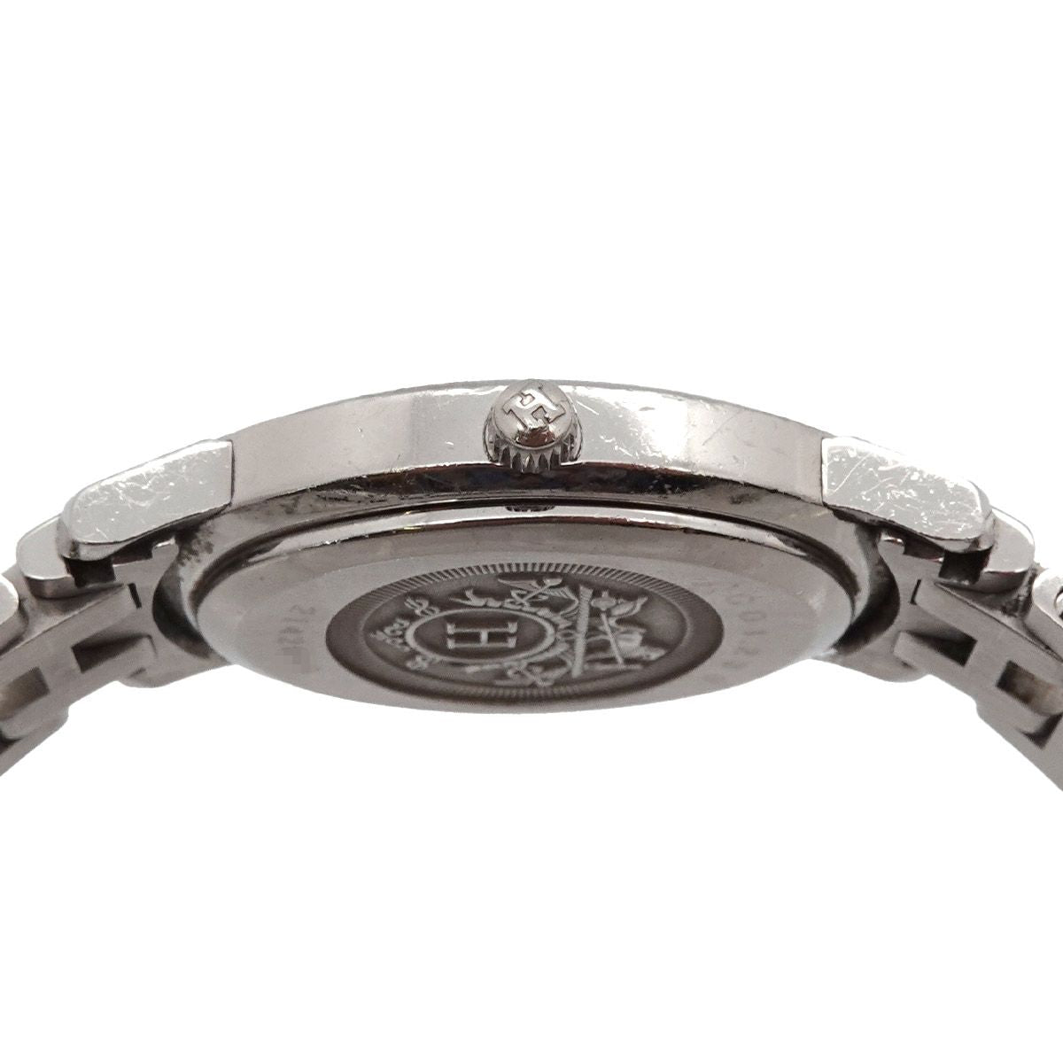Hermes Clipper Nacre Oval Vintage Watch Diamond Bezel Quartz — view 5