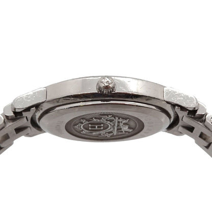 Hermes Clipper Nacre Oval Vintage Watch Diamond Bezel Quartz — view 5