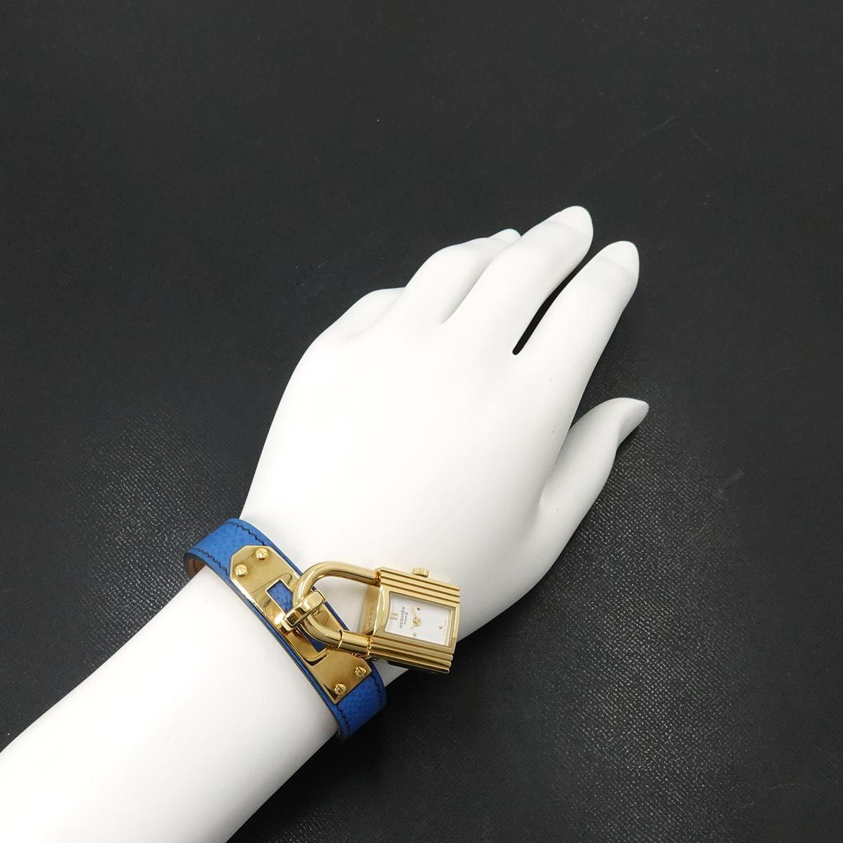 Hermes Kelly Watch Vintage White Blue Quartz — view 3