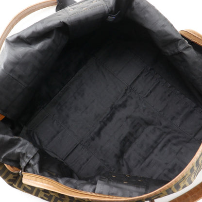 Fendi Zucca Nylon Canvas Brown Boston Bag — view 6