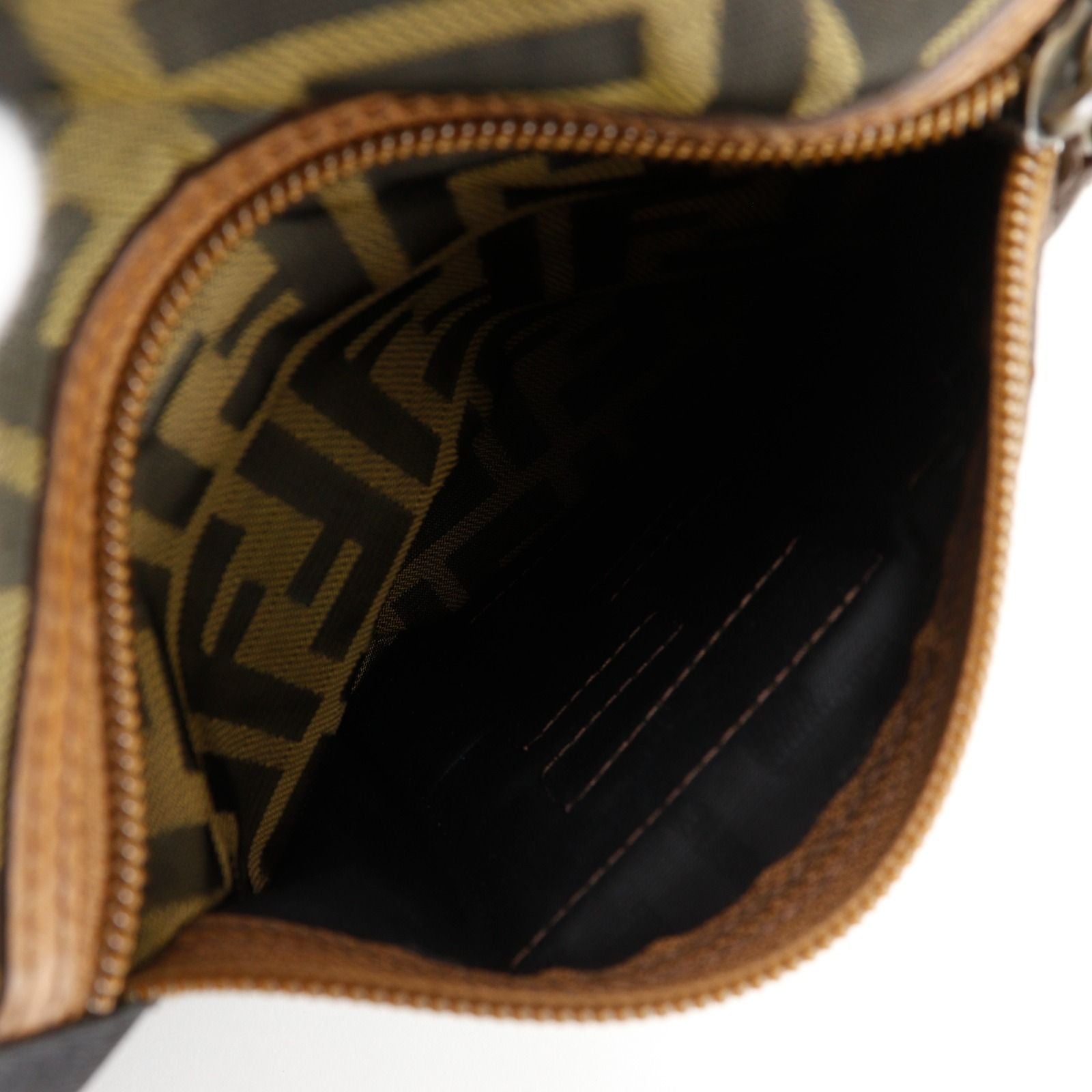 Fendi Zucca Nylon Canvas Brown Boston Bag — view 7