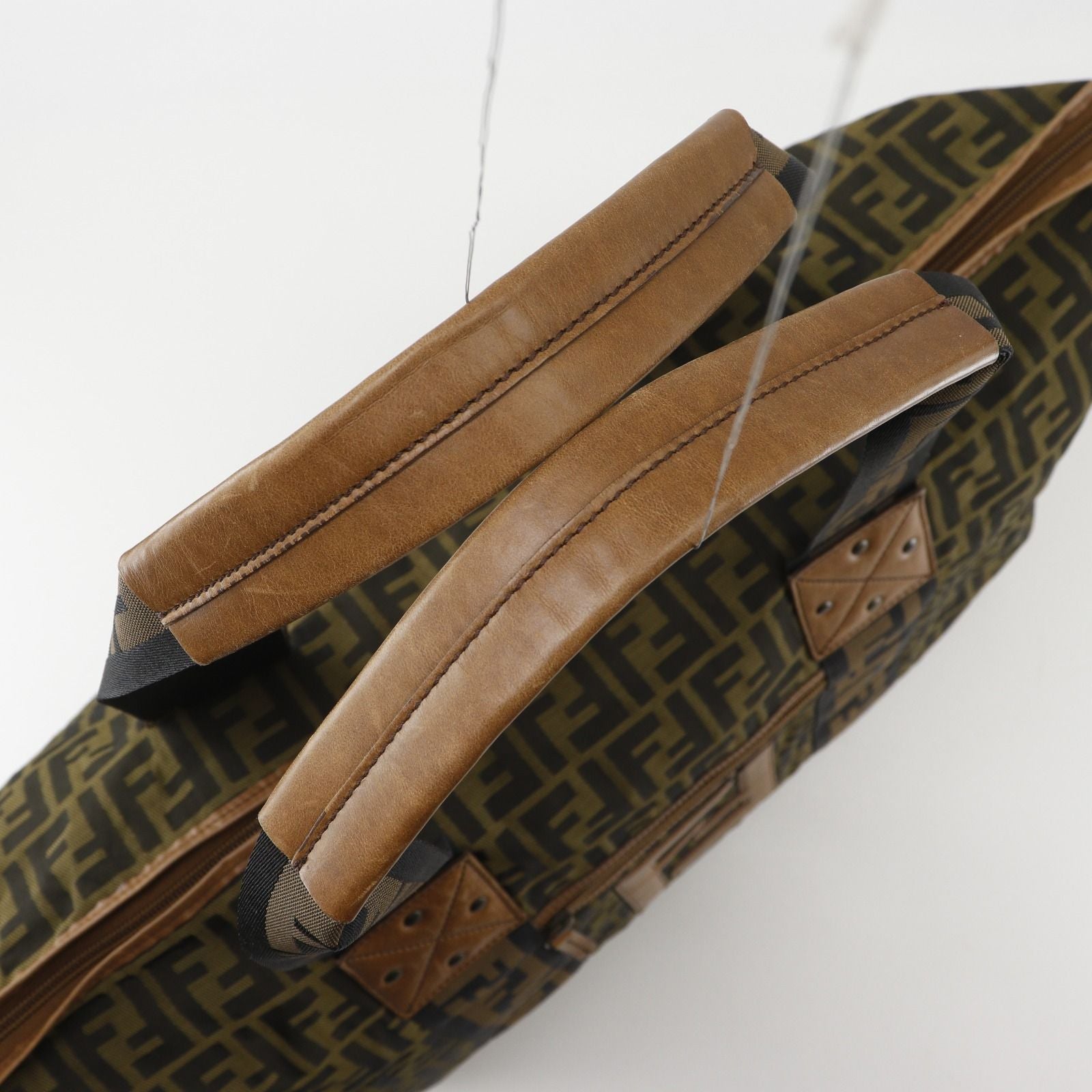 Fendi Zucca Nylon Canvas Brown Boston Bag — view 5