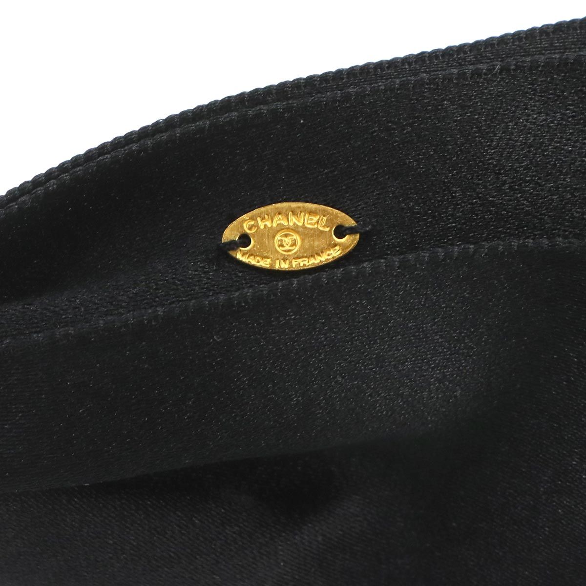 Chanel Ribbon Brooch Satin Black Vintage — view 4