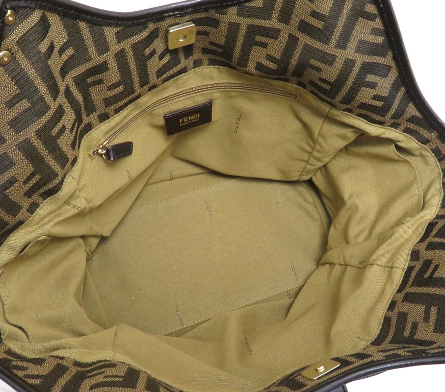 Fendi Zucca Tote Bag Canvas Dark Brown — view 5