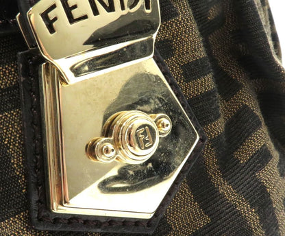 Fendi Zucca Tote Bag Canvas Dark Brown — view 6