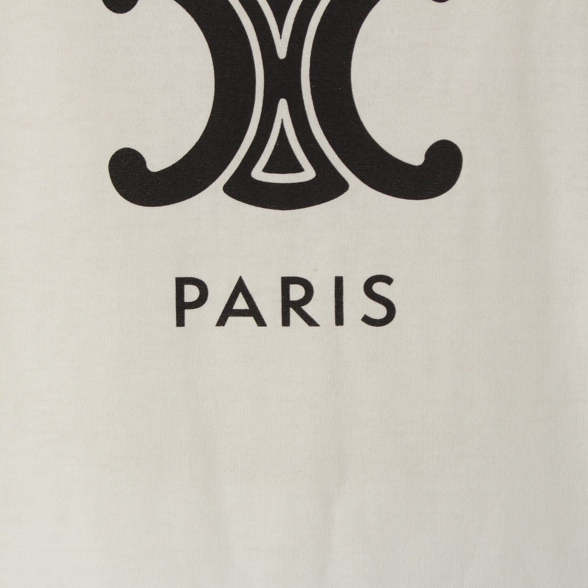 Celine Cotton Logo Triomphe Print Classic Short Sleeve T-Shirt Top White Dark — view 8