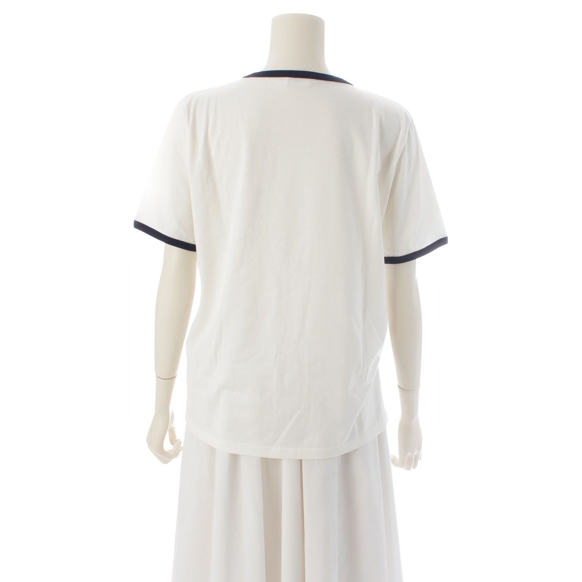Celine Cotton Logo Triomphe Print Classic Short Sleeve T-Shirt Top White Dark — view 4