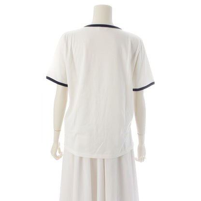 Celine Cotton Logo Triomphe Print Classic Short Sleeve T-Shirt Top White Dark — view 4