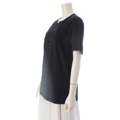 Fendi Embossed Logo Gradient Short Sleeve T-Shirt Top Afrm Black — view 2