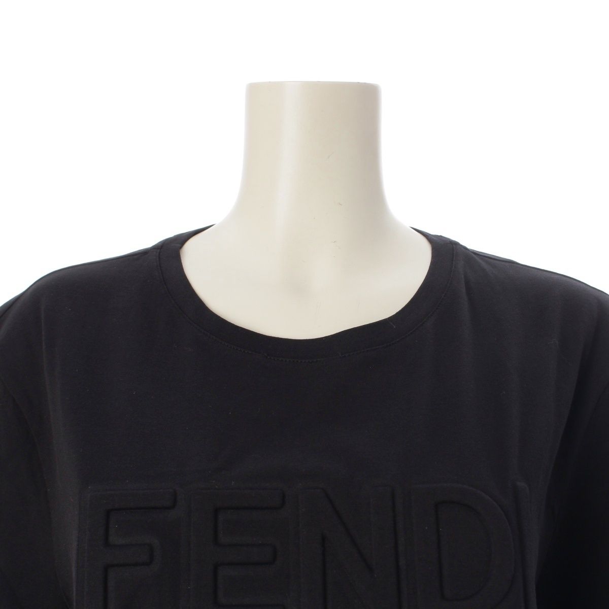 Fendi Embossed Logo Gradient Short Sleeve T-Shirt Top Afrm Black — view 5