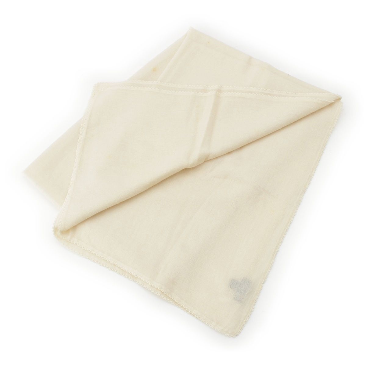 Chanel Cashmere Pearl CC Logo Large Scarf Shawl White — view 2