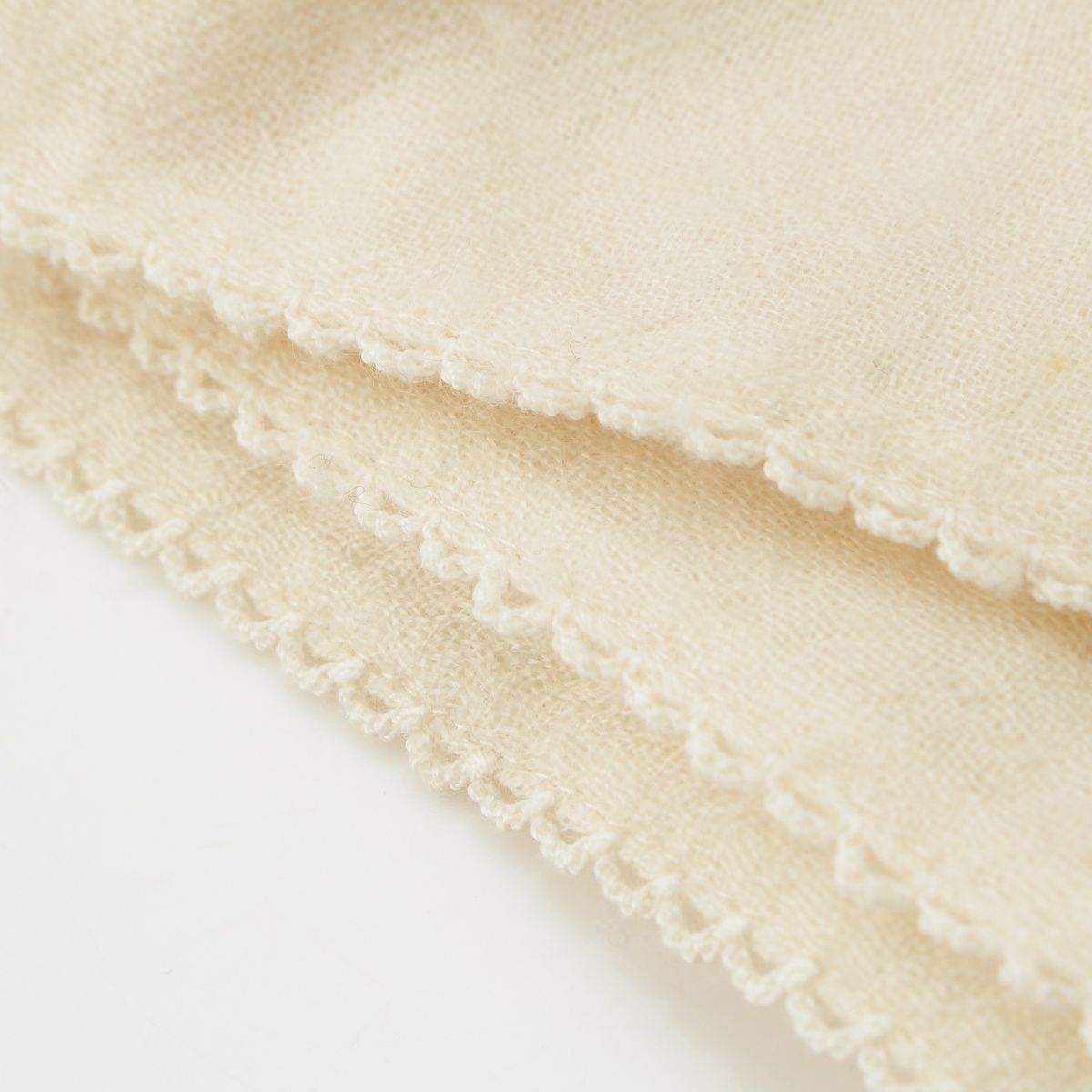 Chanel Cashmere Pearl CC Logo Large Scarf Shawl White — view 7