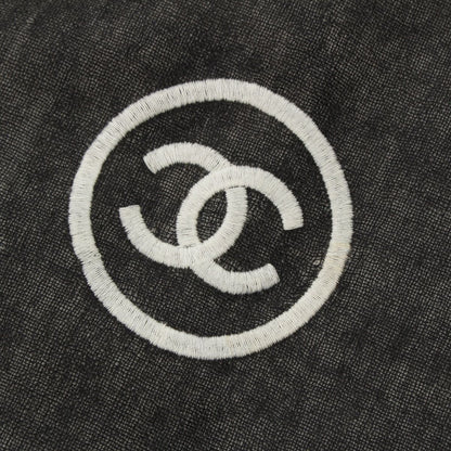 Chanel CC Logo Shawl Black White Scarf — view 3