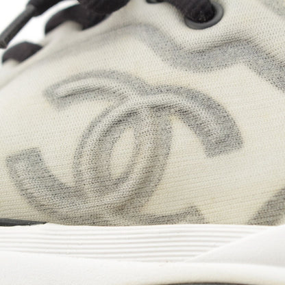 Chanel Fabric CC Logo Mesh Low-Top Sneakers Gray — view 7