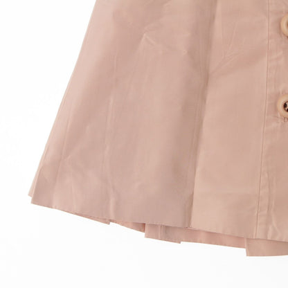 Prada Silk Big Button Skirt Pleated Pink 38 — view 5