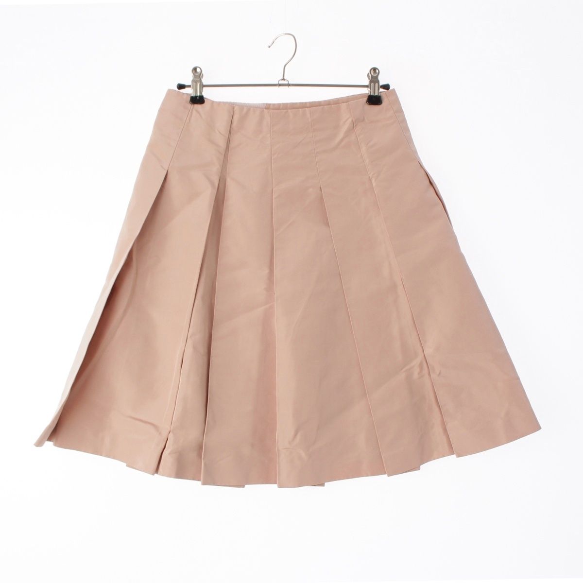 Prada Silk Big Button Skirt Pleated Pink 38 — view 2