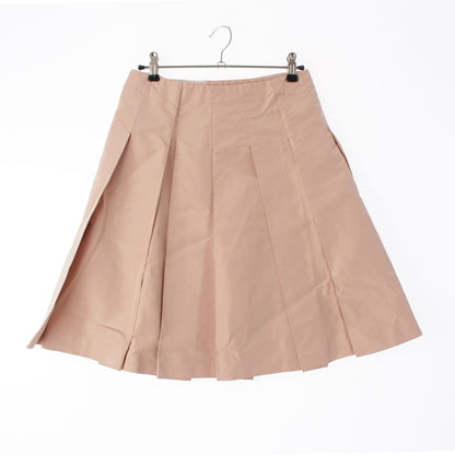 Prada Silk Big Button Skirt Pleated Pink 38 — view 2