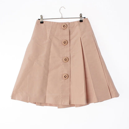 Prada Silk Big Button Skirt Pleated Pink 38