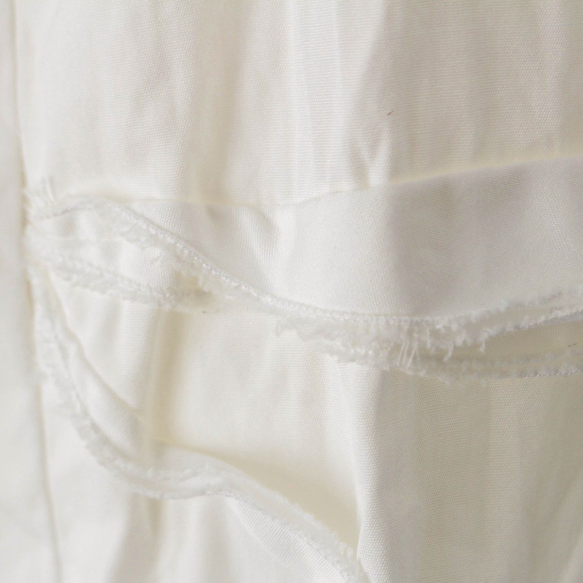 Prada Cotton Gathered Asymmetric Skirt Flare White 38 — view 8