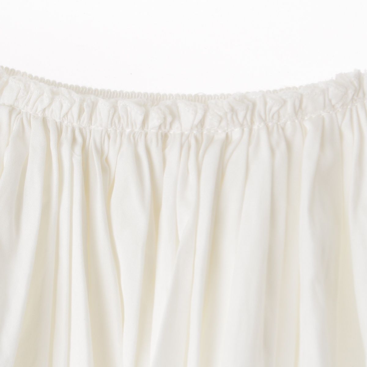 Prada Cotton Gathered Asymmetric Skirt Flare White 38 — view 3