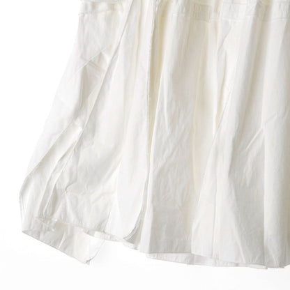 Prada Cotton Gathered Asymmetric Skirt Flare White 38 — view 5