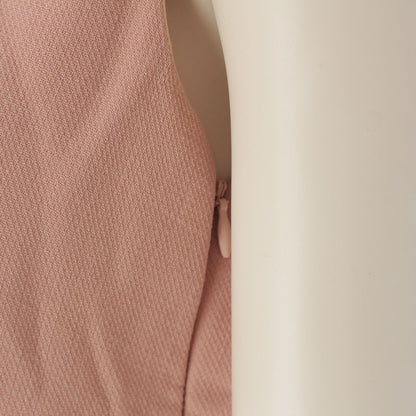 Prada Virgin Wool Cupro Silk Button Sleeveless Dress Pink 38 — view 7