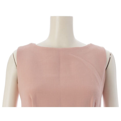 Prada Virgin Wool Cupro Silk Button Sleeveless Dress Pink 38 — view 5