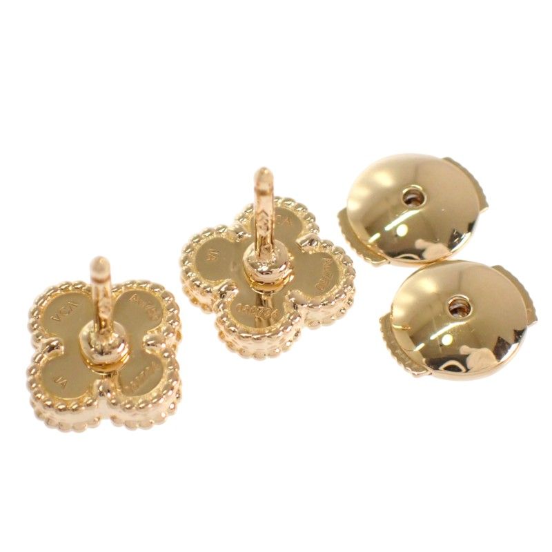 Van Cleef & Arpels Sweet Alhambra Earrings 18k Yellow Gold Mother of Pearl — view 7