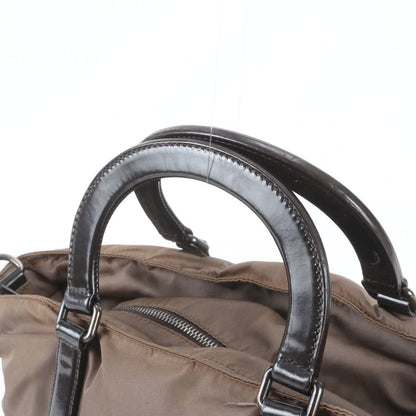 Prada Tessuto Nylon Triangle Logo Leather 2-Way Shoulder Bag Crossbody — view 2