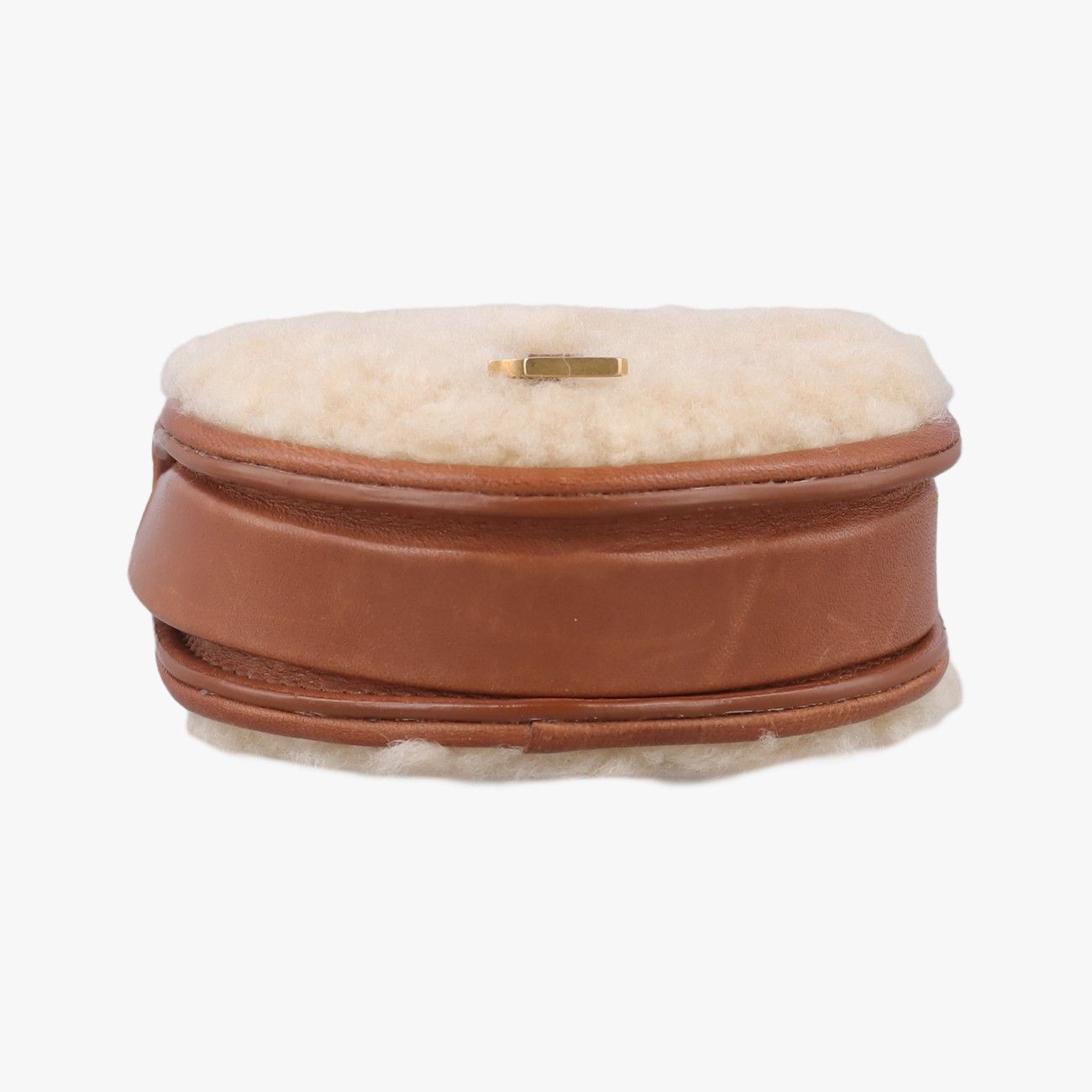 Saint Laurent Le K Baby Satchel Brown Shearling Leather — view 3