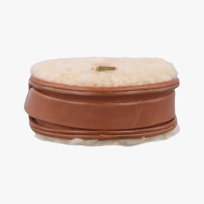 Saint Laurent Le K Baby Satchel Brown Shearling Leather — view 3